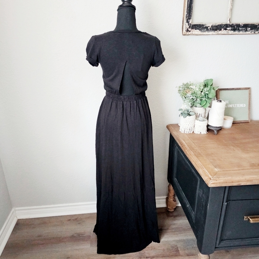 Free People FP Beach Audrina Maxi Dress Side Slit Open Back Cinch Waist XS NWT - Picture 9 of 16